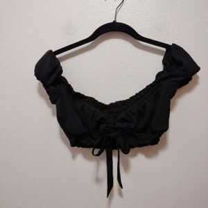 Tiger Mist Black Off the Shoulder Bralette Top XS